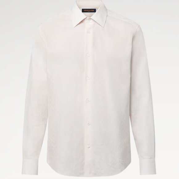 Louis Vitton Men's Large Vintage White Long Sleeve Button Up Top Designer Casual - Picture 1 of 6